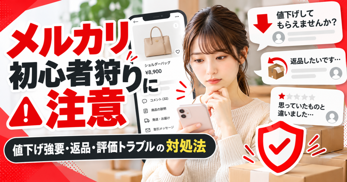 メルカリの初心者狩りとは？値下げ強要・返品トラブルの対処法