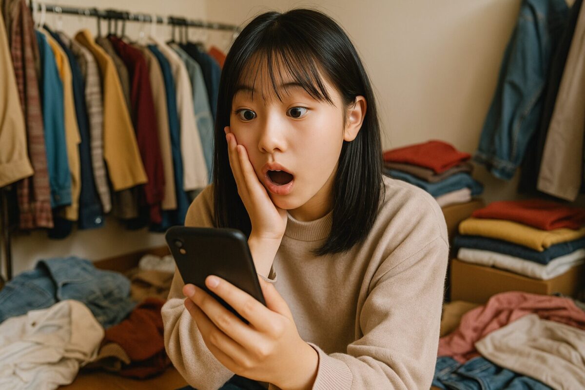 突然の取引制限に驚いている女性