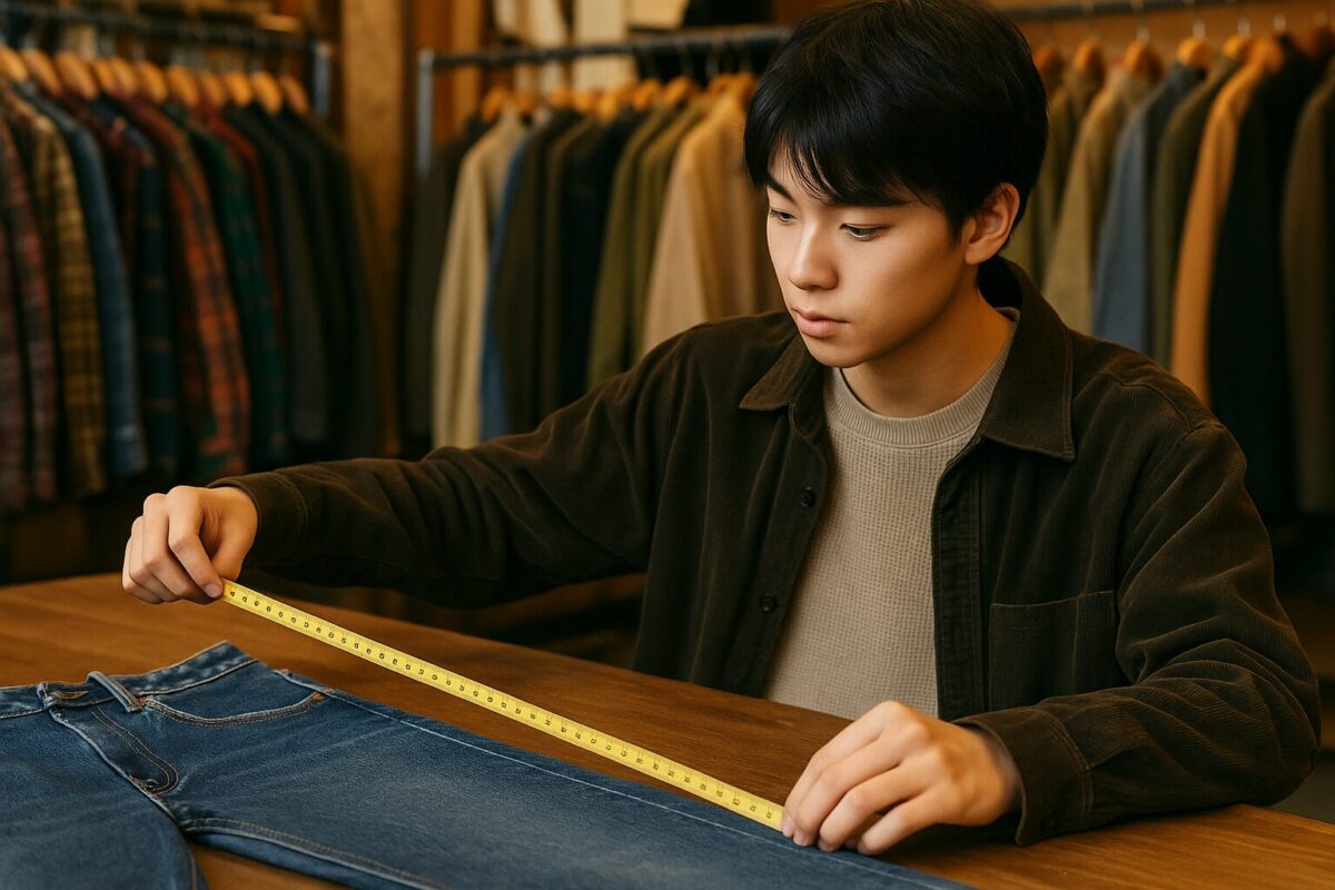メンズパンツサイズ測定