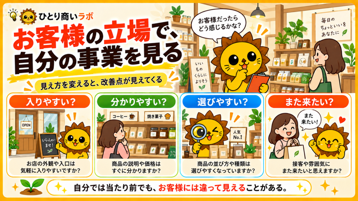 お客様の立場から自分の事業を見る